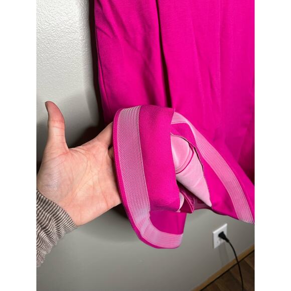 AKRIS Punto Fuchsia Short Sleeve Fit & Flare Luxury Designer Dress Size 14 - Picture 8 of 10